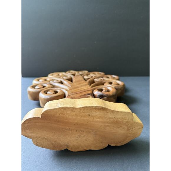 Handcarved Wood Sculpture Tree Of Life Mid Century Modern Artisan Modernist MCM - Picture 6 of 7